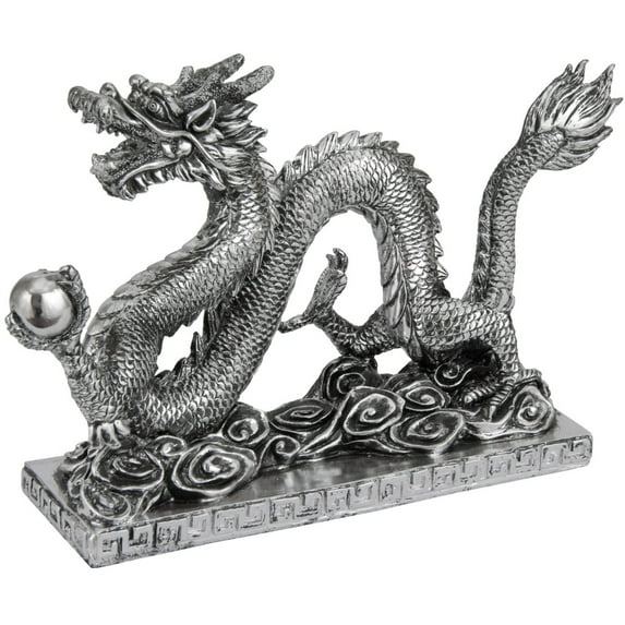 Oriental Furniture 12" Chinese Dragon Statue, figurine, decorative item