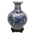 thumbnail image 1 of Oriental Furniture 12" Ladies Blue & White Porcelain Vase, 1 of 2