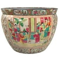 thumbnail image 1 of Red Lantern 12" Rose Medallion Porcelain Fishbowl Planter, 1 of 6