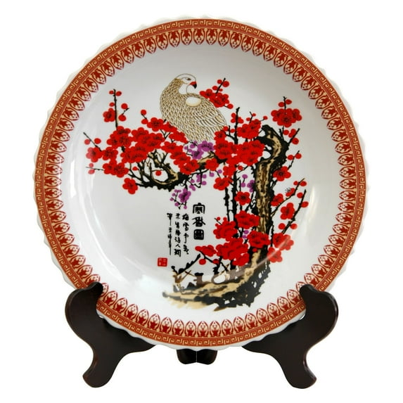 Oriental Furniture 14" Cherry Blossom Porcelain Plate