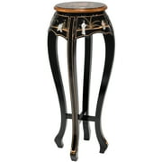 Oriental Furniture 15" x 15" x 36" Black Wood Plant Stand
