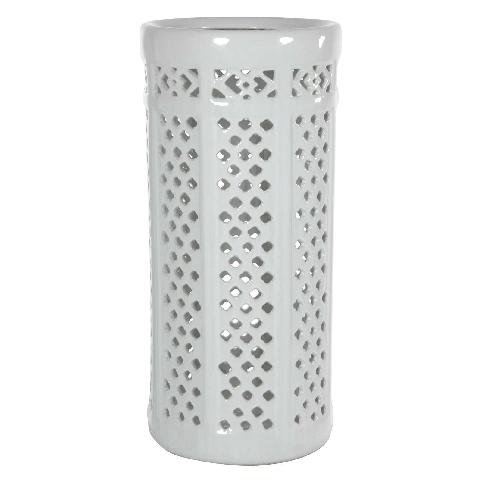 Red Lantern 17" Carved Lattice Decorative Umbrella Stand