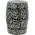 thumbnail image 1 of Oriental Furniture 18" Black & White Floral Porcelain Garden Stool, indoor item, living area, 1 of 2