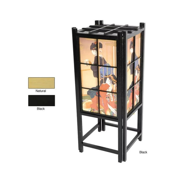 18" Geisha Shoji Lamp - Black