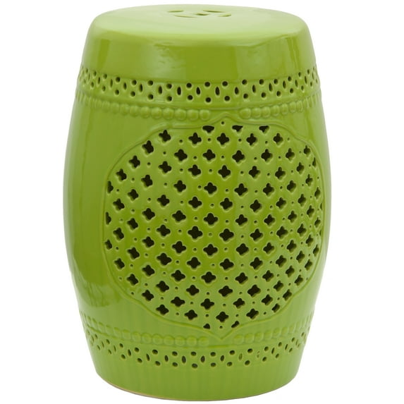 Oriental Furniture 18" Green Lattice Porcelain Garden Stool