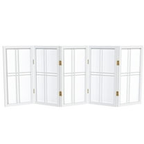 Oriental Furniture 2 Ft Tall Desktop Double Cross Shoji Screen, 5 panel, white