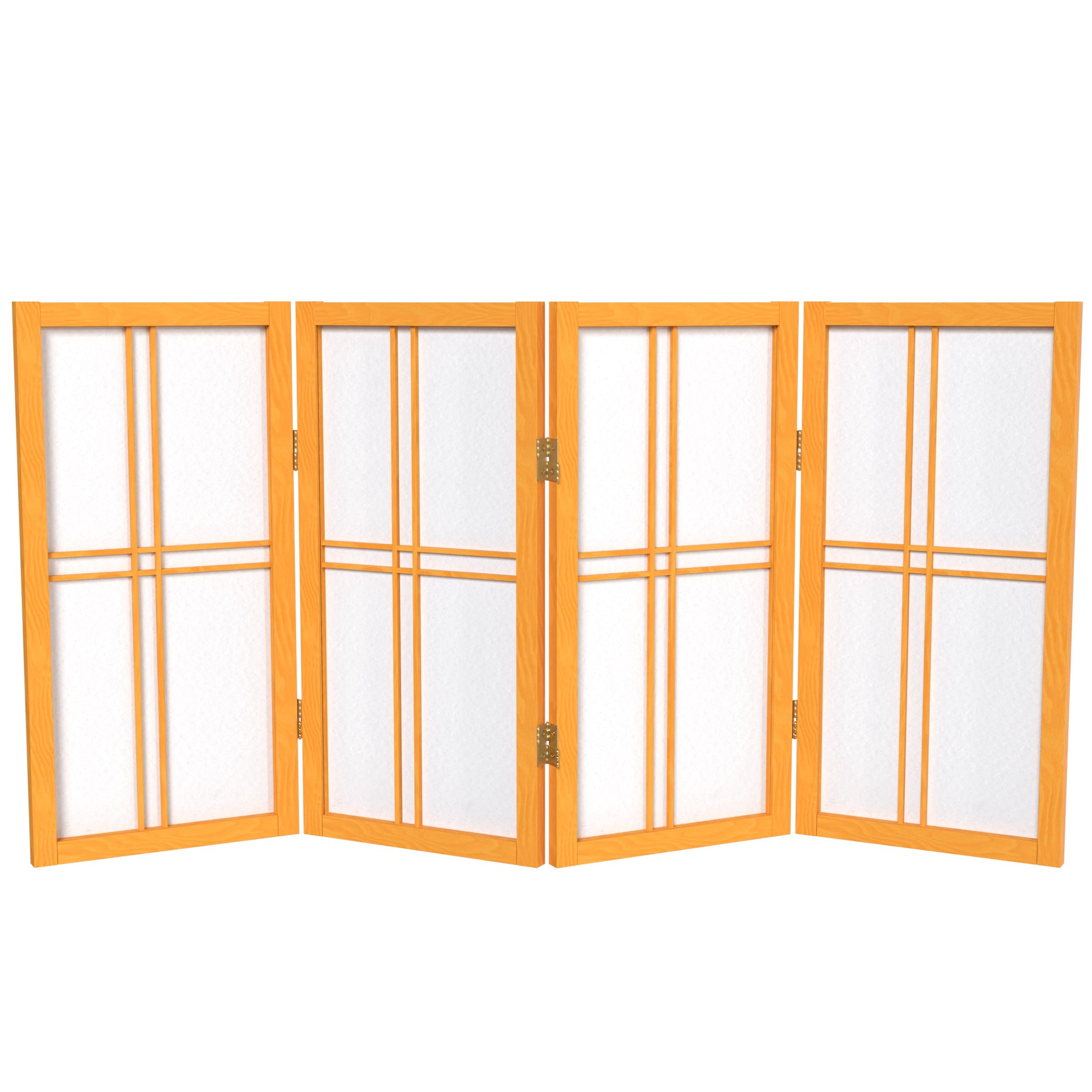 Red Lantern 2 ft. Short Desktop Double Cross Shoji Screen - Honey
