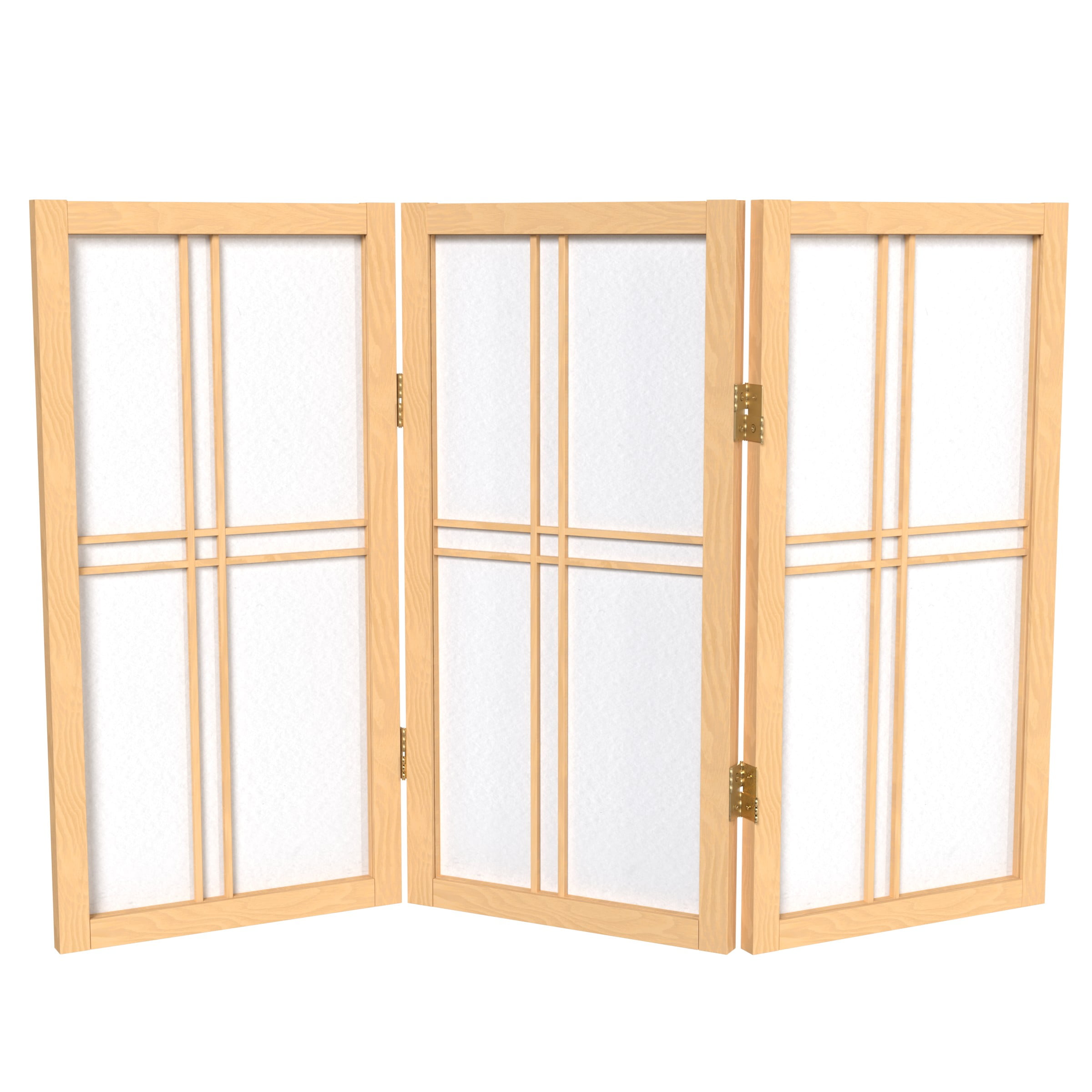 Oriental Furniture 3 Ft Tall Window Pane Shoji Screen, white