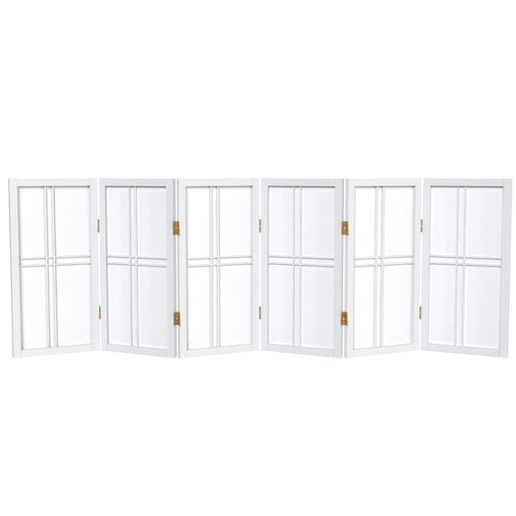 Red Lantern 2 ft. Short Desktop Double Cross Shoji Screen - White - 6 Panels