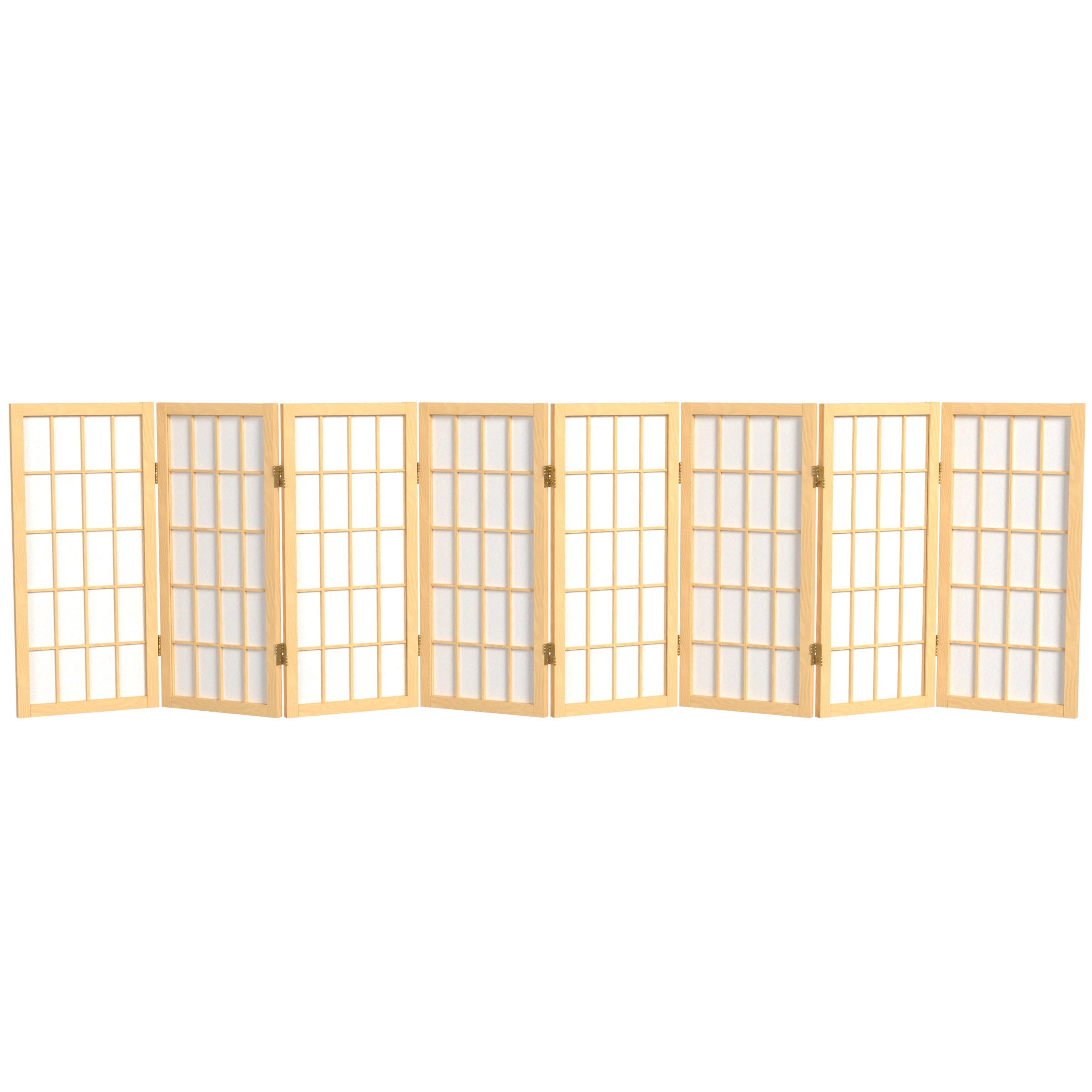 Oriental Furniture 2 Ft Tall Desktop Window Pane Shoji Screen, 8 panel