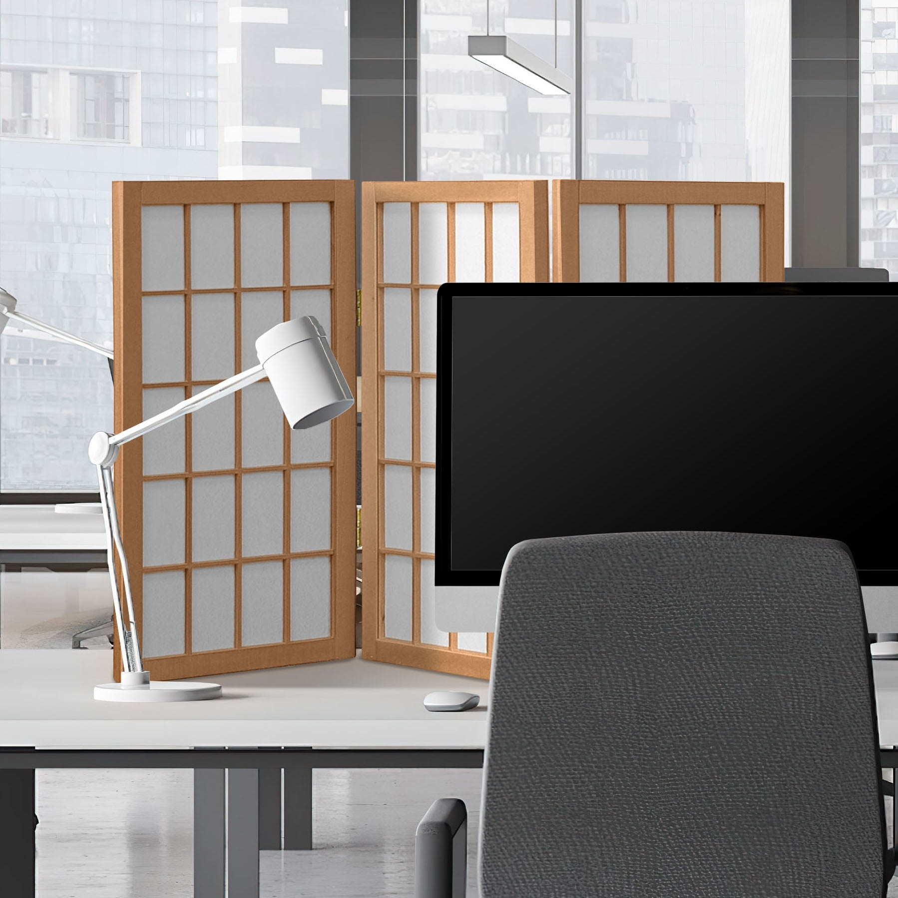 2 Ft. Tall Desktop Window Pane Shoji Screen
