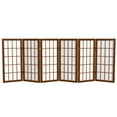 thumbnail image 1 of Red Lantern 2 ft. Short Desktop Window Pane Shoji Screen - Walnut - 6 Panels, 1 of 7
