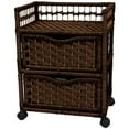 thumbnail image 1 of 23" Natural Fiber Chest of Drawers on Wheels - Mocha, 1 of 2
