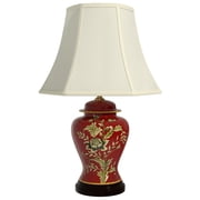 Oriental Furniture 22.5 Golden Foliage Porcelain Lamp, decorative lamp, table lamp, any occasion, any room item