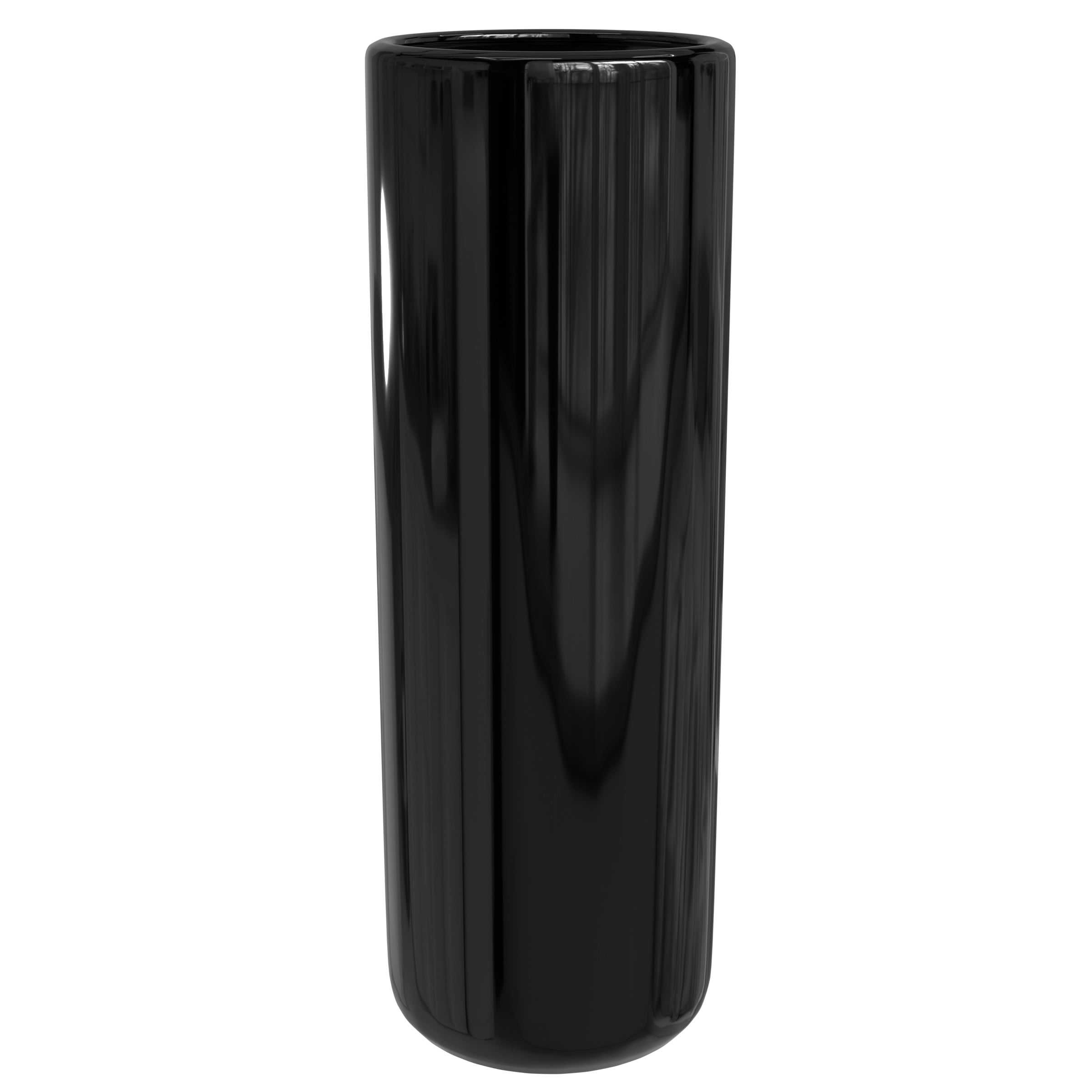 Red Lantern 24" Solid Black Porcelain Umbrella Stand