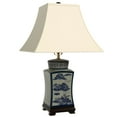 thumbnail image 1 of Oriental Furniture 25" Blue & White Chinese Calligraphy Porcelain Table Lamp, 1 of 6