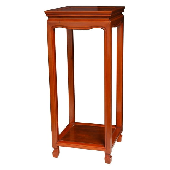 Oriental Furniture 28" Rosewood Oriental Square Stand, wood, square, rosewood, 28", Living room, bed room