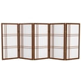 thumbnail image 1 of Red Lantern 3 ft. Short Double Cross Shoji Screen - Walnut - 5 Panels, 1 of 6
