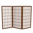 thumbnail image 1 of Red Lantern 3 ft. Short Window Pane Shoji Screen - Walnut - 3 Panels, 1 of 7