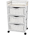 thumbnail image 1 of 3-Drawer Natural Fiber Chest on Wheels (White), 1 of 2