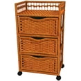 thumbnail image 1 of 31" Natural Fiber Chest of Drawers on Wheels - Honey, 1 of 5