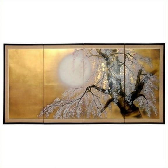 Oriental Furniture 36" Oriental Furniture Gold Leaf Sakura Blossom, wall art, wall dcor, hand painted, decorative item, oriental piece, living area