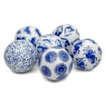 thumbnail image 1 of Oriental Furniture 4" Blue & White Decorative Porcelain Ball Set, decorative item, oriental design, any occasion, any room, Figurines & Knick-Knacks, 1 of 5
