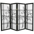 thumbnail image 1 of Oriental Furniture 4 ft. Tall Bamboo Tree Shoji Screen - Black - 4 Panel, 1 of 3