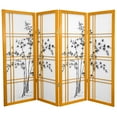 thumbnail image 1 of Oriental Furniture 4 ft. Tall Double Cross Bamboo Tree Shoji Screen, Honey color, 4 panel, 1 of 3