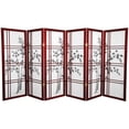 thumbnail image 1 of Oriental Furniture 4 ft. Tall Double Cross Bamboo Tree Shoji Screen, rosewood, 6 panel, 1 of 3
