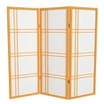 thumbnail image 1 of Red Lantern 4 ft. Short Double Cross Shoji Screen - Honey - 3 Panels, 1 of 6