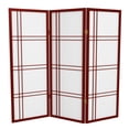 thumbnail image 1 of Red Lantern 4 ft. Short Double Cross Shoji Screen - Rosewood - 3 Panels, 1 of 6