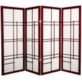 thumbnail image 1 of Red Lantern 4 ft. Short Eudes Shoji Screen - Rosewood - 4 Panels, 1 of 3
