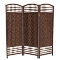 thumbnail image 1 of Red Lantern 4 ft. Short Fiber Weave Folding Screen - Dark Mocha - 3 Panels, 1 of 7