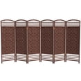thumbnail image 1 of Red Lantern 4 ft Short Fiber Weave Folding Room Divider Screen with Dark Red 6 Panels, 1 of 7