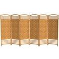thumbnail image 1 of Red Lantern 4 ft. Short Fiber Weave Folding Screen - Light Beige - 6 Panels, 1 of 7