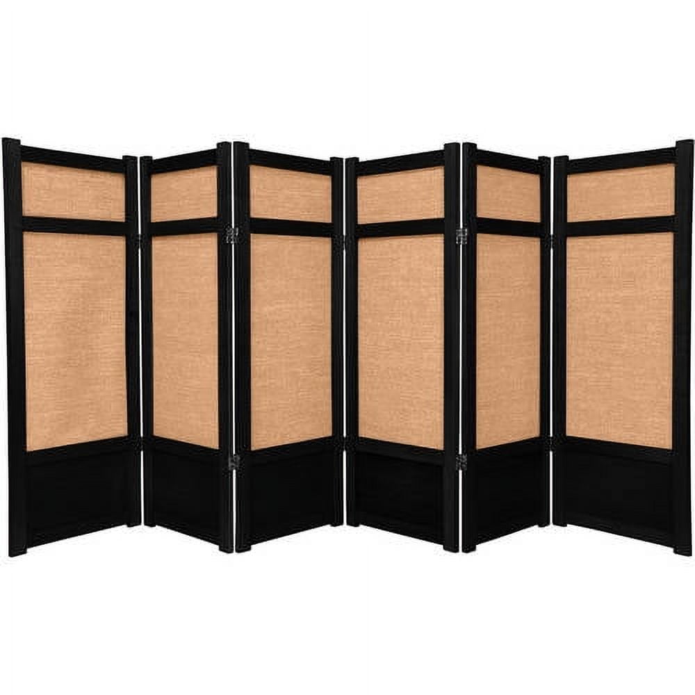 4 ft. Black and Jute Shoji Screen Room Divider