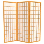 Red Lantern 4 ft. Short Window Pane Shoji Screen - Honey - 3 Panels