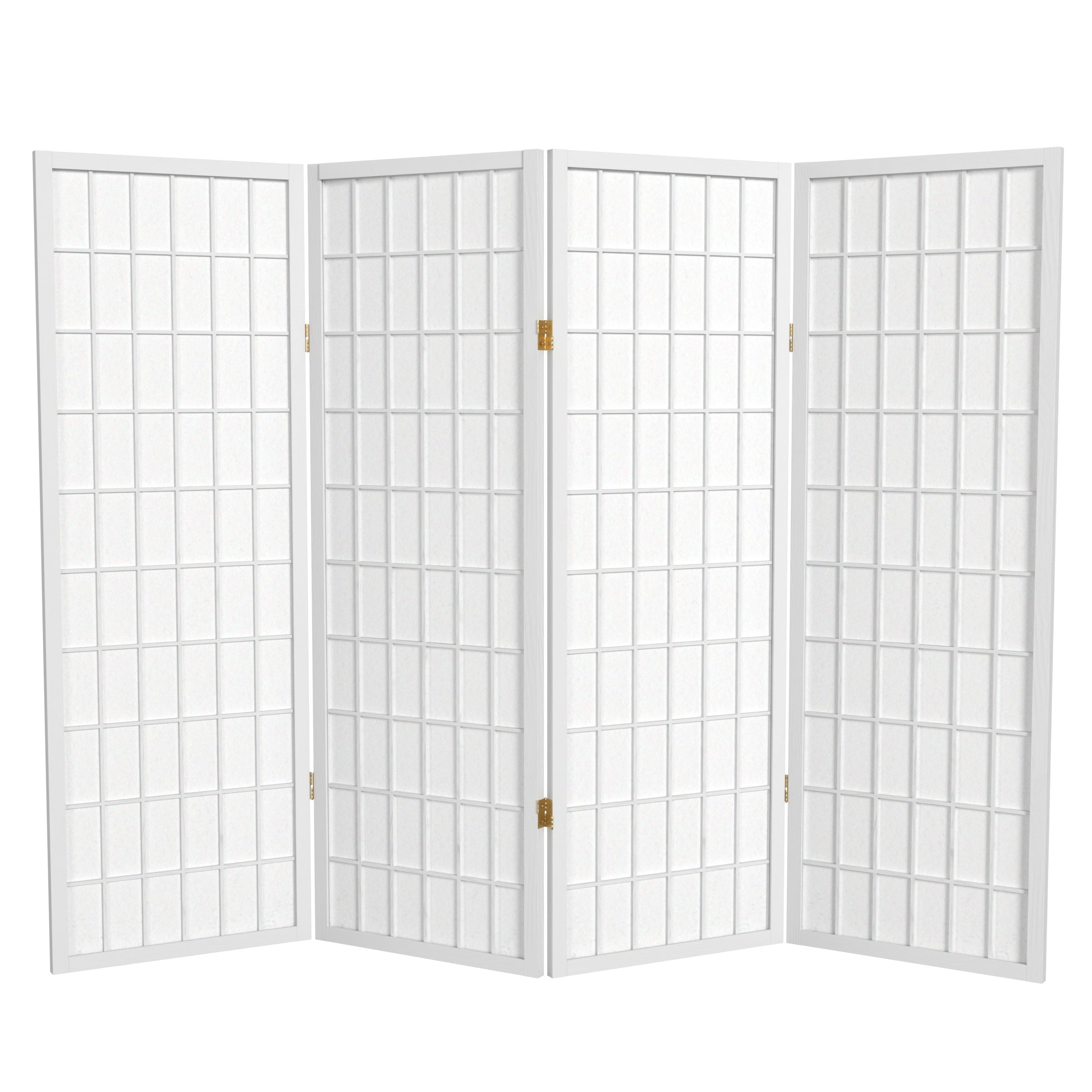 Red Lantern 4 ft. Short Window Pane Shoji Screen - White - 4 Panels ...