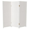 thumbnail image 1 of Red Lantern 4 ft. Short Woven Fiber Folding Screen - White - 3 Panel, 1 of 6