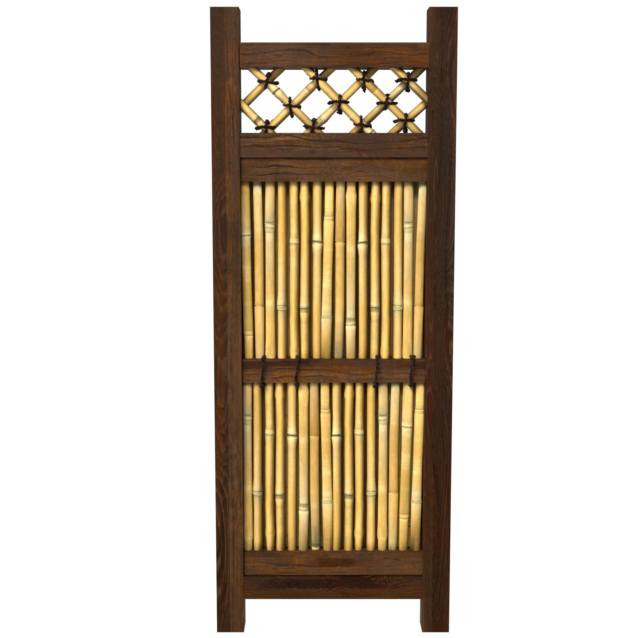 Red Lantern 4 ft. x 1.5 ft. Japanese Bamboo Zen Garden Fence
