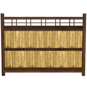 Red Lantern 4 ft. x 5.5 ft. Japanese Bamboo Kumo Fence