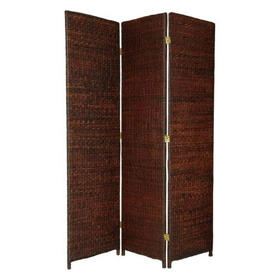 Oriental Furniture 5 1/2 ft. Tall Bamboo Matchstick Woven Room Divider, honey color, 4 panel