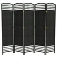 thumbnail image 1 of Red Lantern 5 1/2 ft. Tall Fiber Weave Room Divider - Black - 5 Panel, 1 of 6