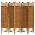 thumbnail image 1 of Red Lantern 5 1/2 ft. Tall Fiber Weave Room Divider - Dark Beige - 5 Panel, 1 of 6