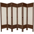 thumbnail image 1 of Oriental Furniture 5 1/2 ft. Tall Framed Fabric Room Divider - Brown - 6 Panel, 1 of 3