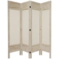 thumbnail image 1 of Oriental Furniture 5 1/2 ft. Tall Framed Fabric Room Divider - White - 4 Panel, 1 of 3