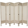 thumbnail image 1 of Oriental Furniture 5 1/2 ft. Tall Framed Fabric Room Divider - White - 6 Panel, 1 of 3