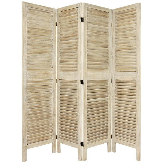 Oriental Furniture 5 1/2 ft. Tall Venetian Room Divider - White - 4 Panel