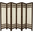 thumbnail image 1 of Oriental Furniture 5 1/2 ft. Tall Window Pane Fabric Room Divider, burnt brown, 6 panel, 1 of 3